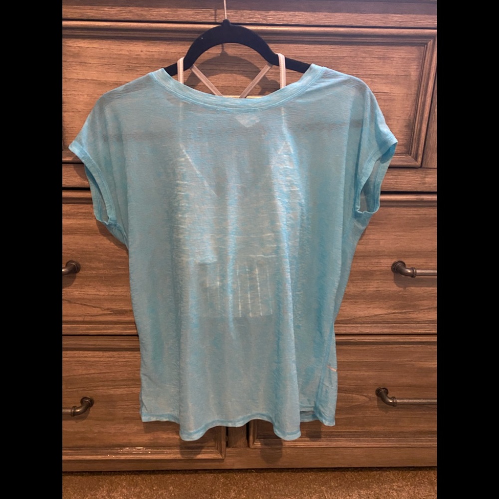 Blue sheer champion workout t shirt